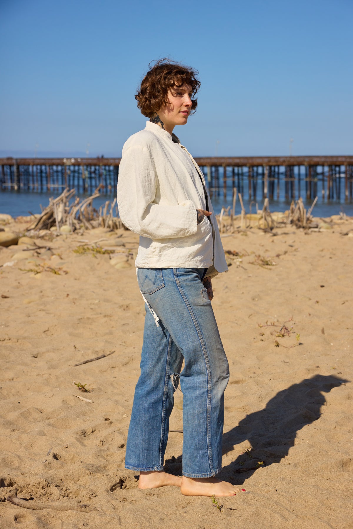 Buttonless Weird Jacket - White
