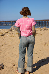 Grid Crop Top - Pinky