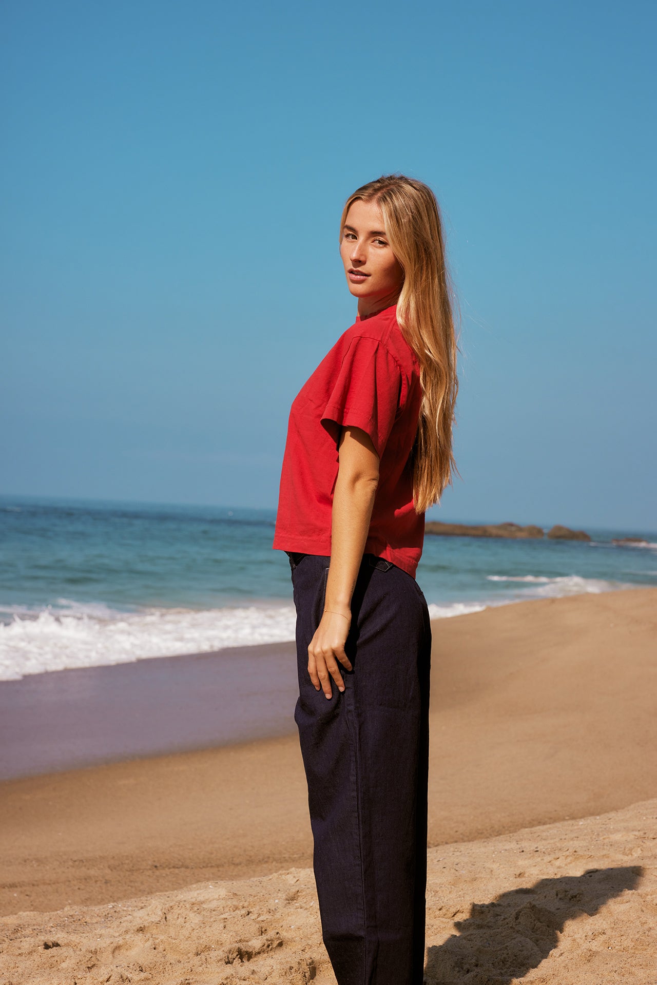 Boxier Trash Tee - Runner Red – Mowgli Surf