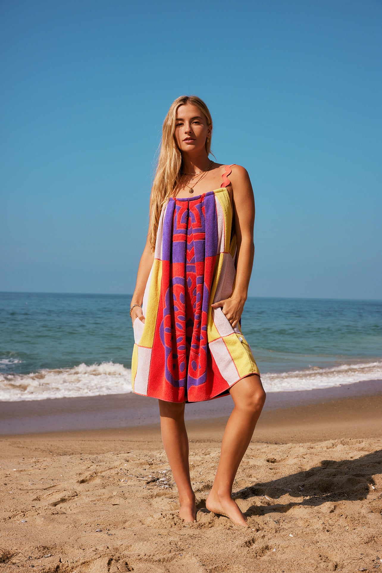 Pleated Towel Dress - Flower Mowgli Surf Pleated Towel Dress - Flower Mowgli Surf