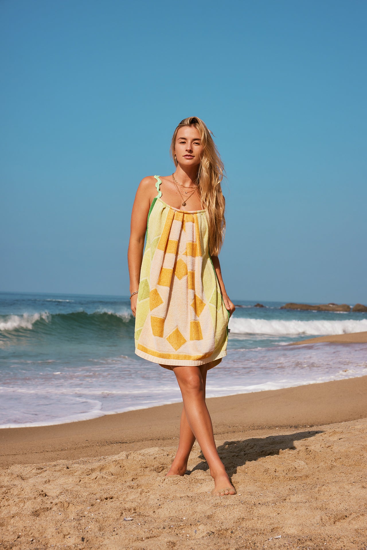 Pleated Towel Dress - Starburst Mowgli Surf Pleated Towel Dress - Starburst Mowgli Surf