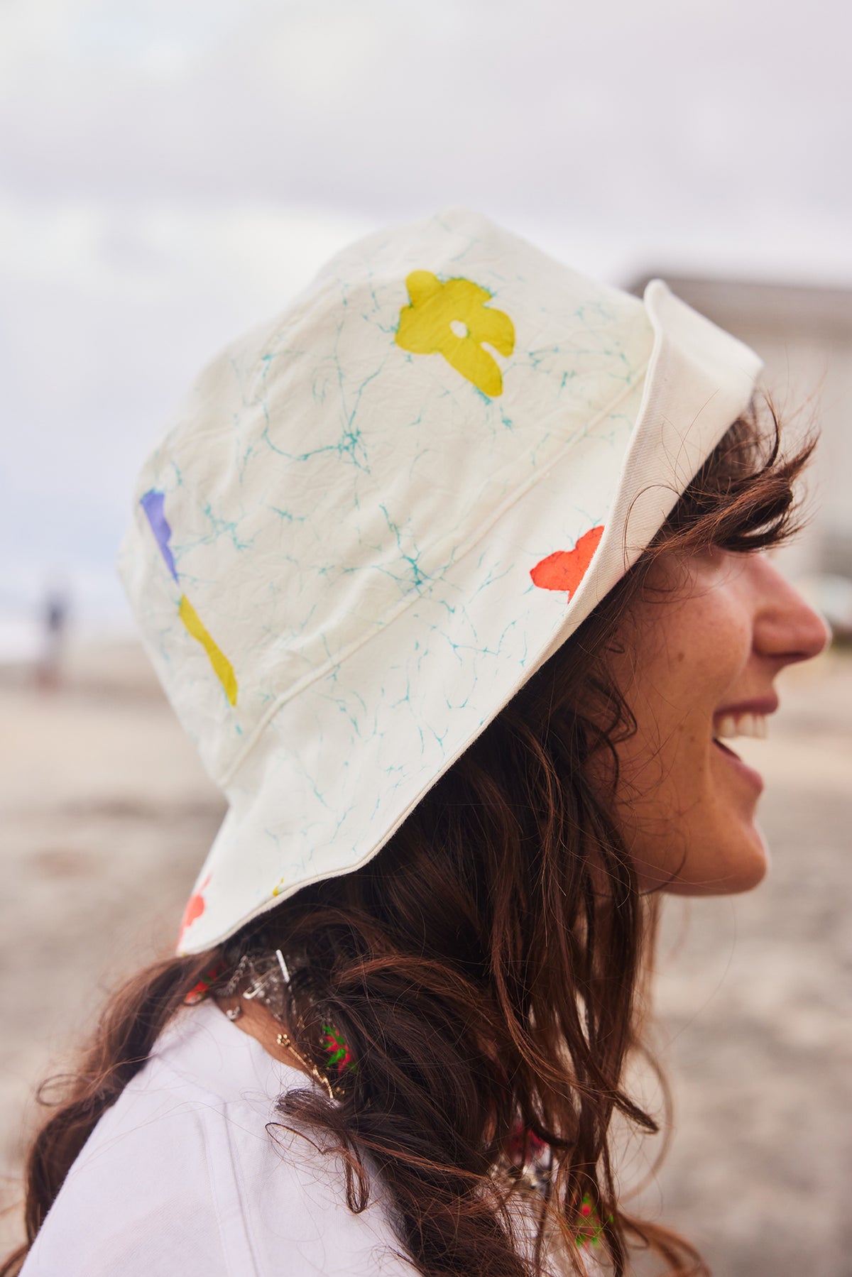 Soft Haus Bucket Hat- White Flowers