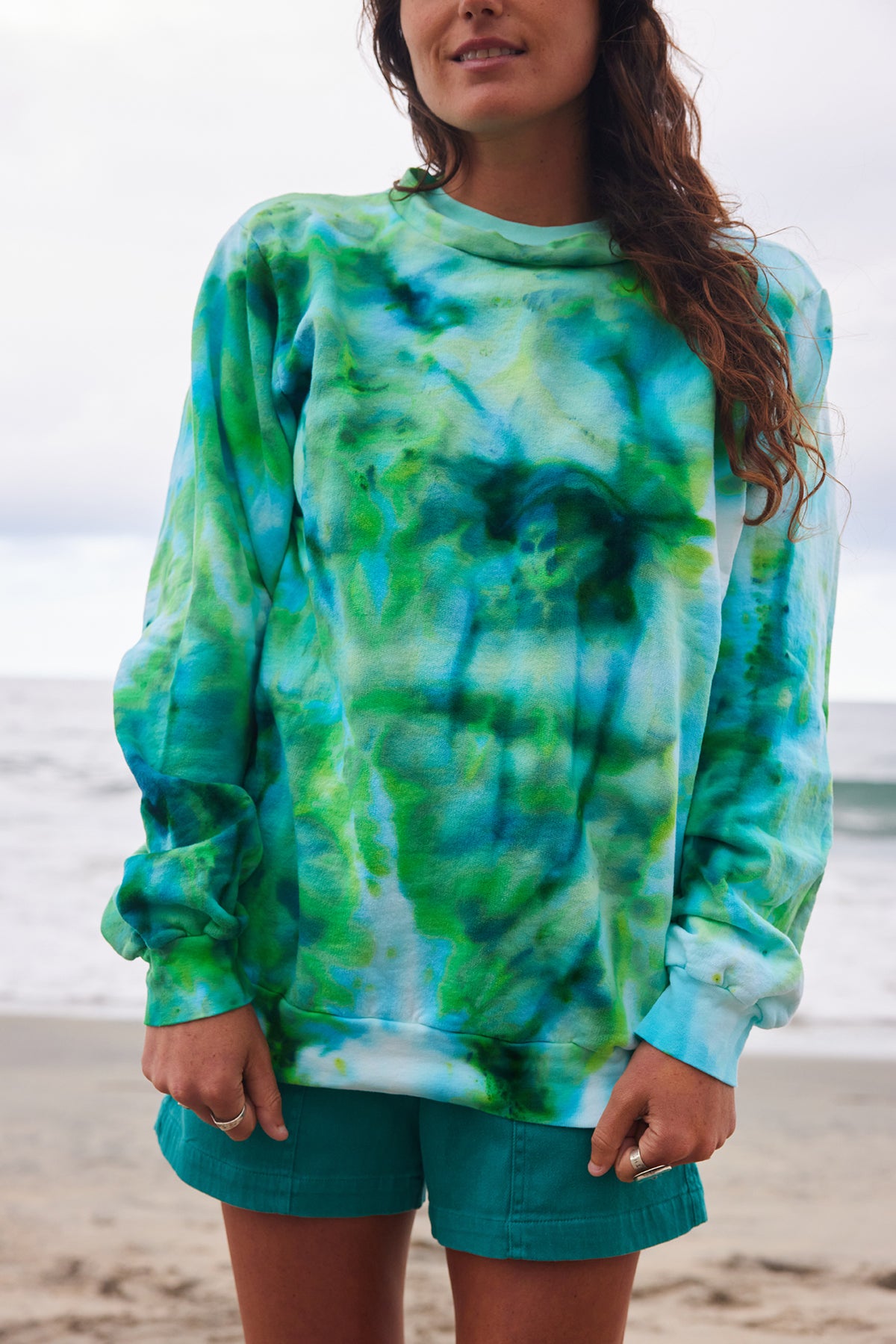 Soft Haus -Dust Dye Sweatshirt Kelp