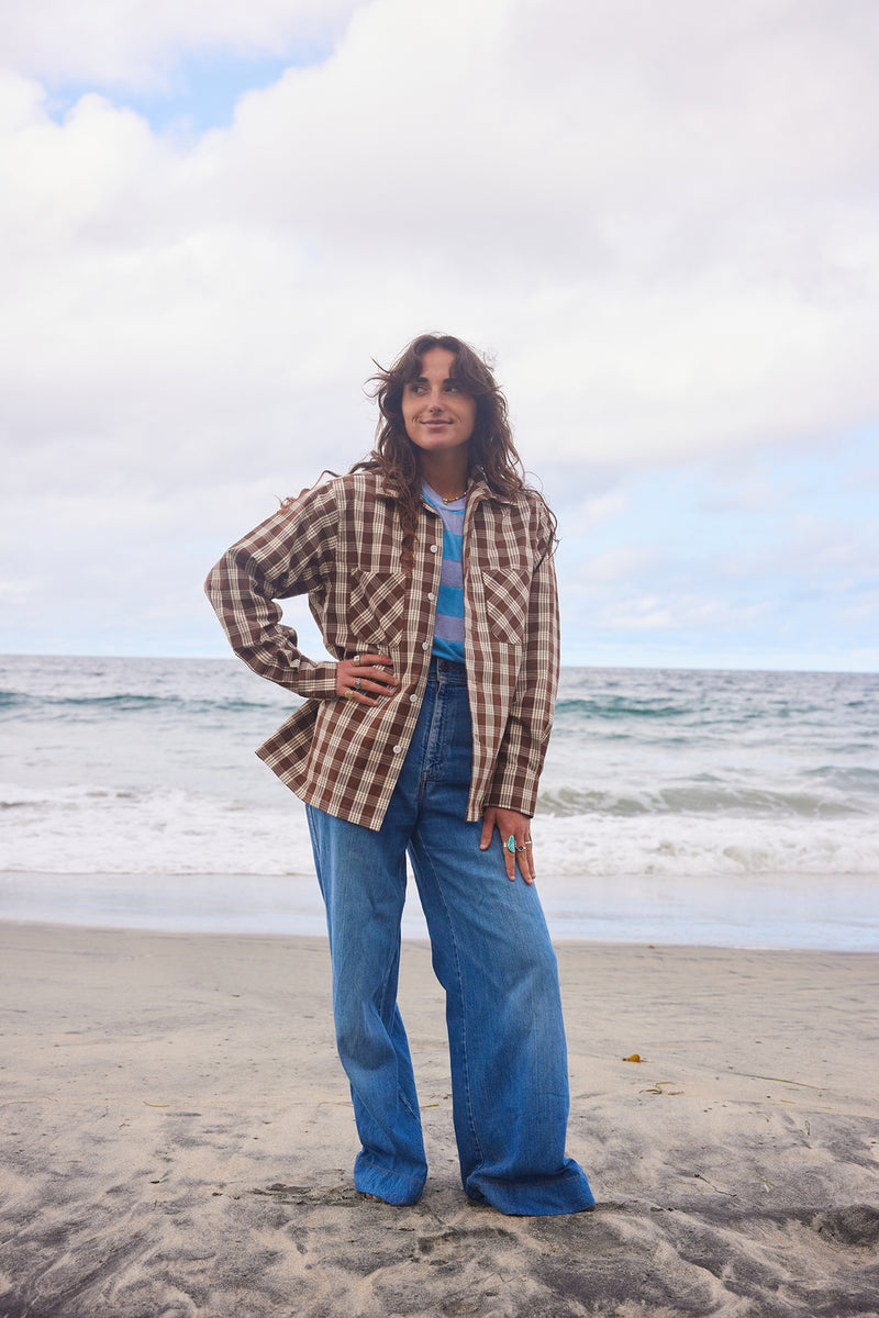Yellow Rat - Open Collar Shirt Nutmeg